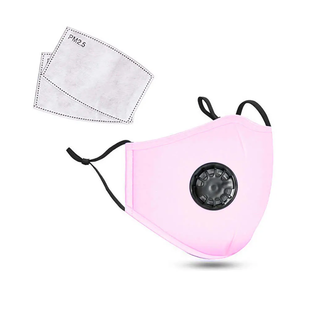 Reusable Cotton Mask Pm2.5 Filter Washable Cloth Fabric Face Masks with Valve Skin Friendly